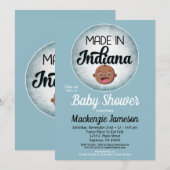 Indiana Baby shower African Blue Baby Kaart (Voorkant / Achterkant)