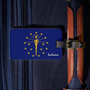 Indiana-Bagagelabels, patriottische Indiana-vlag Bagagelabel