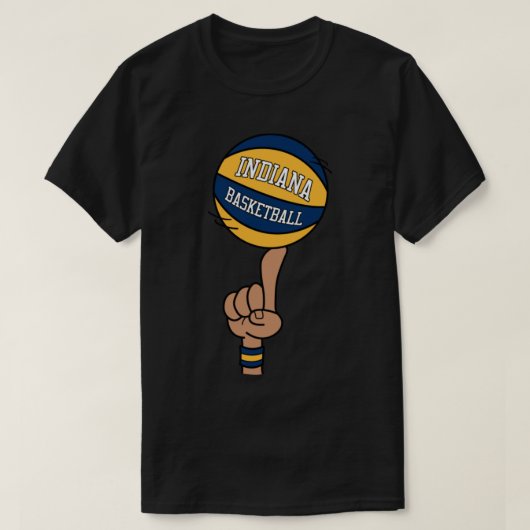 Indiana Basketbal Finger Spin T-shirt (Design voorkant)