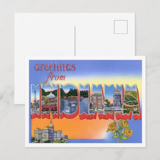 Indiana Big Letters Briefkaart (Voorkant / Achterkant)