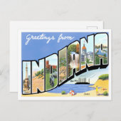 Indiana  Big Letters Briefkaart (Voorkant / Achterkant)