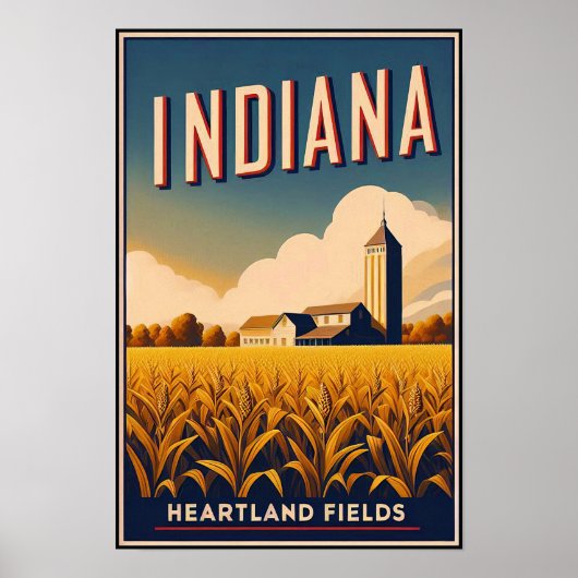 Indiana Boerderij Landschap Poster (Voorkant)