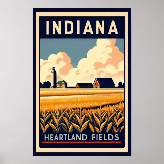 Indiana Boerderij Landschap Poster (Voorkant)