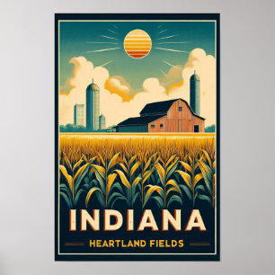  Indiana Boerderij Landschap Poster