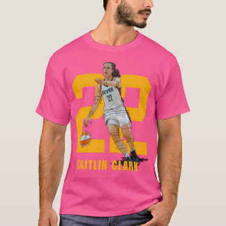Indiana Caitlin Clark 22 Cartoon Vrouwen Basketbal T-shirt