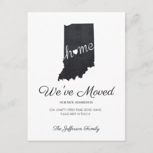 Indiana Chalkboard State Map Moving Briefkaart