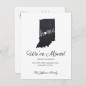 Indiana Chalkboard State Map Moving Briefkaart (Voorkant / Achterkant)