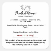 Indiana cottage food wet labels (Voorkant)