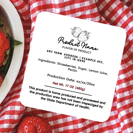 Indiana cottage food wet labels