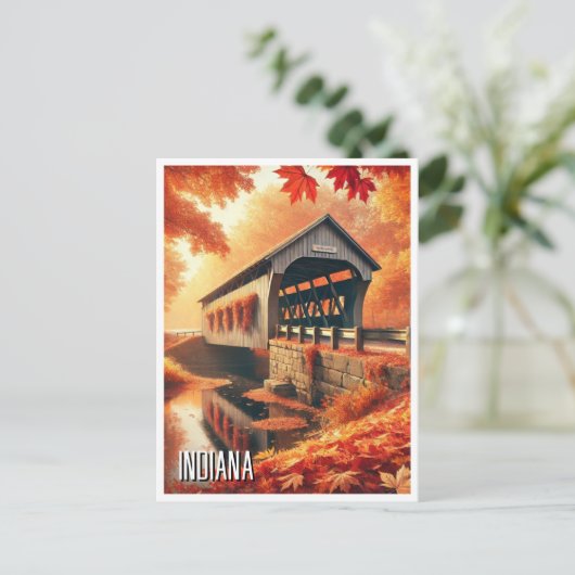 Indiana Covered Bridge Briefkaart (Staand voorkant)
