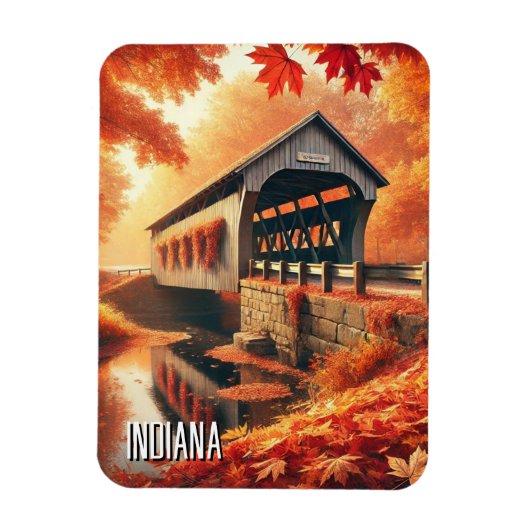Indiana Covered Bridge Magneet (Verticaal)