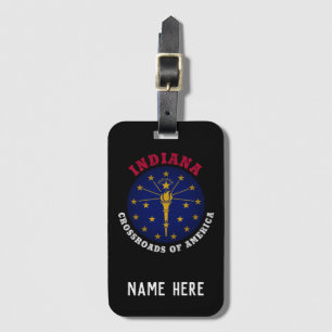 INDIANA CROSSROADS STATE FLAG BAGAGELABEL