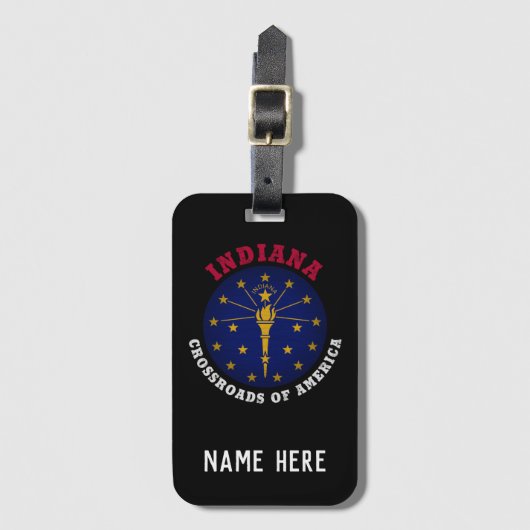 INDIANA CROSSROADS STATE FLAG BAGAGELABEL (Voorkant (verticaal))