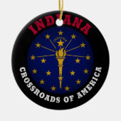 INDIANA CROSSROADS STATE FLAG KERAMISCH ORNAMENT (Voorkant)