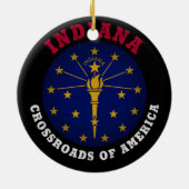 INDIANA CROSSROADS STATE FLAG KERAMISCH ORNAMENT (Achterkant)