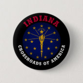 INDIANA CROSSROADS STATE FLAG RONDE BUTTON 5,7 CM (Voorkant)