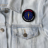 INDIANA CROSSROADS STATE FLAG RONDE BUTTON 5,7 CM (In situ)