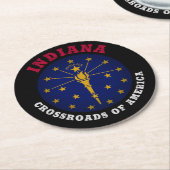 INDIANA CROSSROADS STATE FLAG RONDE KARTONNEN ONDERZETTER (Gebogen)