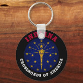 INDIANA CROSSROADS STATE FLAG SLEUTELHANGER (Voorkant)