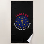 INDIANA CROSSROADS STATE FLAG STRANDLAKEN (Voorkant)