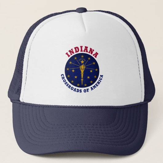 INDIANA CROSSROADS STATE FLAG TRUCKER HAT TRUCKER PET (Voorkant)