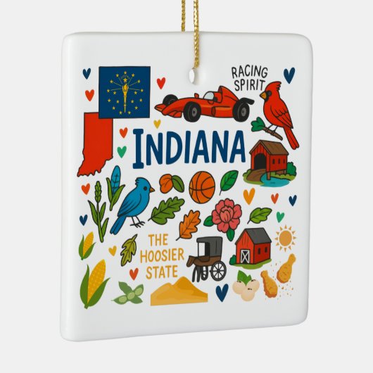 Indiana Custom Family Trip Christmas Keramisch Ornament (Rechts)