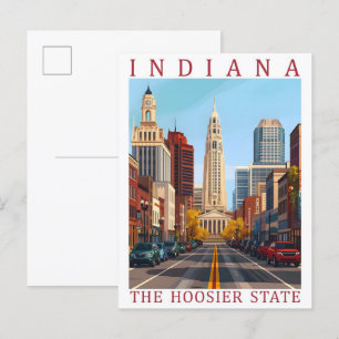 Indiana de Hoosier State USA Travel Place Briefkaart