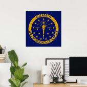 Indiana De persoonlijke vlag van de deelstaat Hoos Poster (Thuiskantoor)