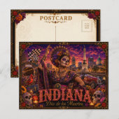 Indiana Día de los Muertos Retro Briefkaart (Voorkant / Achterkant)