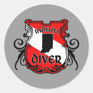 Indiana Diver Ronde Sticker