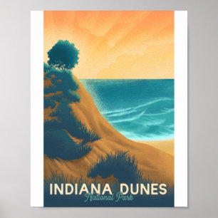 Indiana Dunes Nationaal Park Litho Kunstwerk Poste Poster