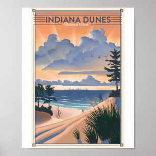 Indiana Dunes Nationaal Park Litho Kunstwerk Poste Poster