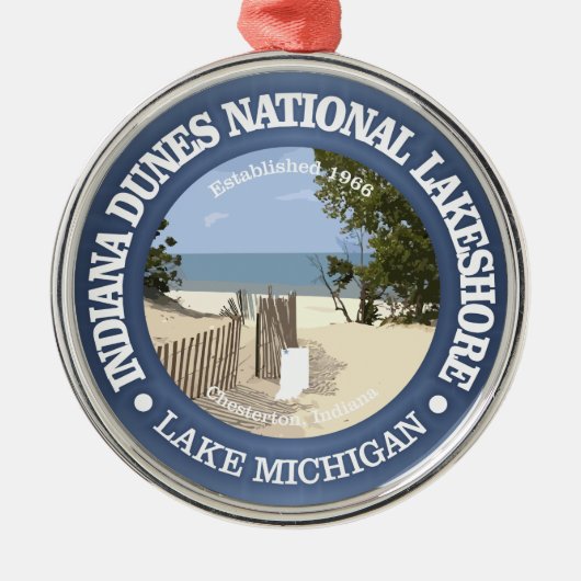 Indiana Dunes National Lakeshore Metalen Ornament (Voorkant)