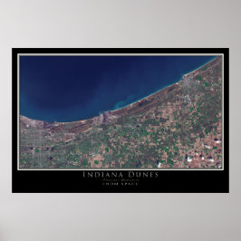Indiana Dunes National Lakeshore Satellite Map Poster