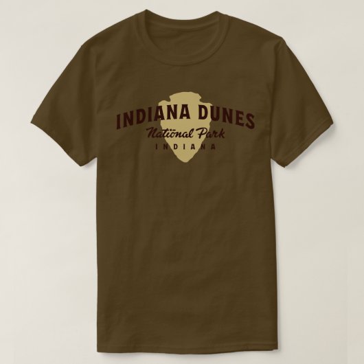 Indiana Dunes National Park Arched Tekst Bruin T-shirt (Design voorkant)