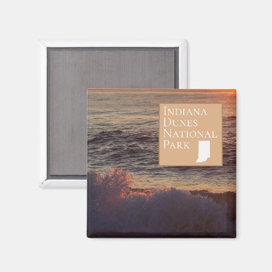 Indiana Dunes National Park - Beach Waves Magneet (Voorkant / Achterkant)