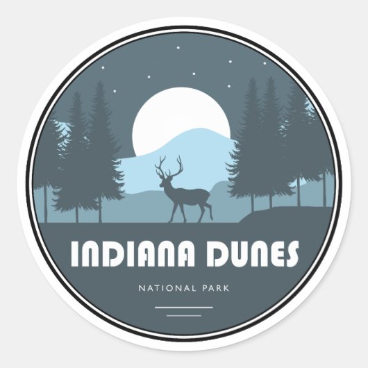 Indiana Dunes National Park Deer Ronde Sticker (Voorkant)