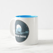 Indiana Dunes National Park Deer Tweekleurige Koffiemok (Voorkant links)