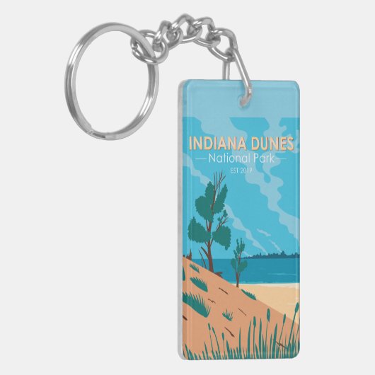 Indiana Dunes National Park  dubbelzijdig Sleutelhanger (Voorkant Links)