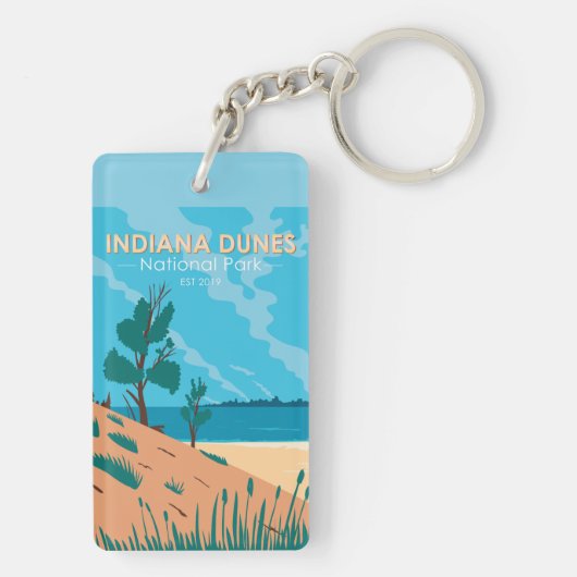 Indiana Dunes National Park  dubbelzijdig Sleutelhanger (achterkant)