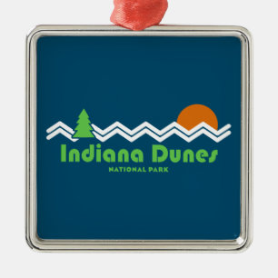 Indiana Dunes National Park Retro Metalen Ornament
