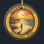 Indiana Dunes National Park Travel Art-Vintage Keramisch Ornament<br><div class="desc">Indiana Dunes vectorkunstwerk ontwerp. Het park is een nationaal park van de Verenigde Staten in het noordwesten van Indiana dat wordt beheerd door de National Park Service.</div>