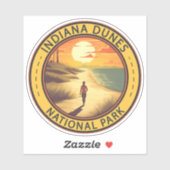 Indiana Dunes National Park Travel Art-Vintage Sticker (Vel)