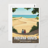 Indiana Dunes National Park Travel Paar Briefkaart (Voorkant / Achterkant)