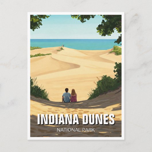 Indiana Dunes National Park Travel Paar Briefkaart (Voorkant)