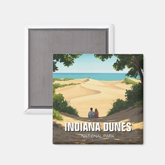 Indiana Dunes National Park Travel Paar Magneet (Voorkant / Achterkant)