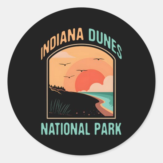 Indiana Dunes National Park US Ronde Sticker (Voorkant)
