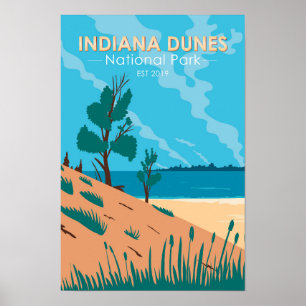 Indiana Dunes National Park Vintage Poster