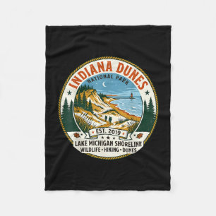 Indiana Dunes National Park vintage wandelen Fleece Deken