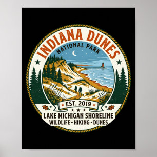 Indiana Dunes National Park vintage wandelen Poster